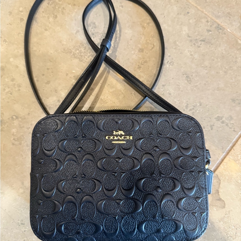 Coach Embossed Black Crossbody Bag